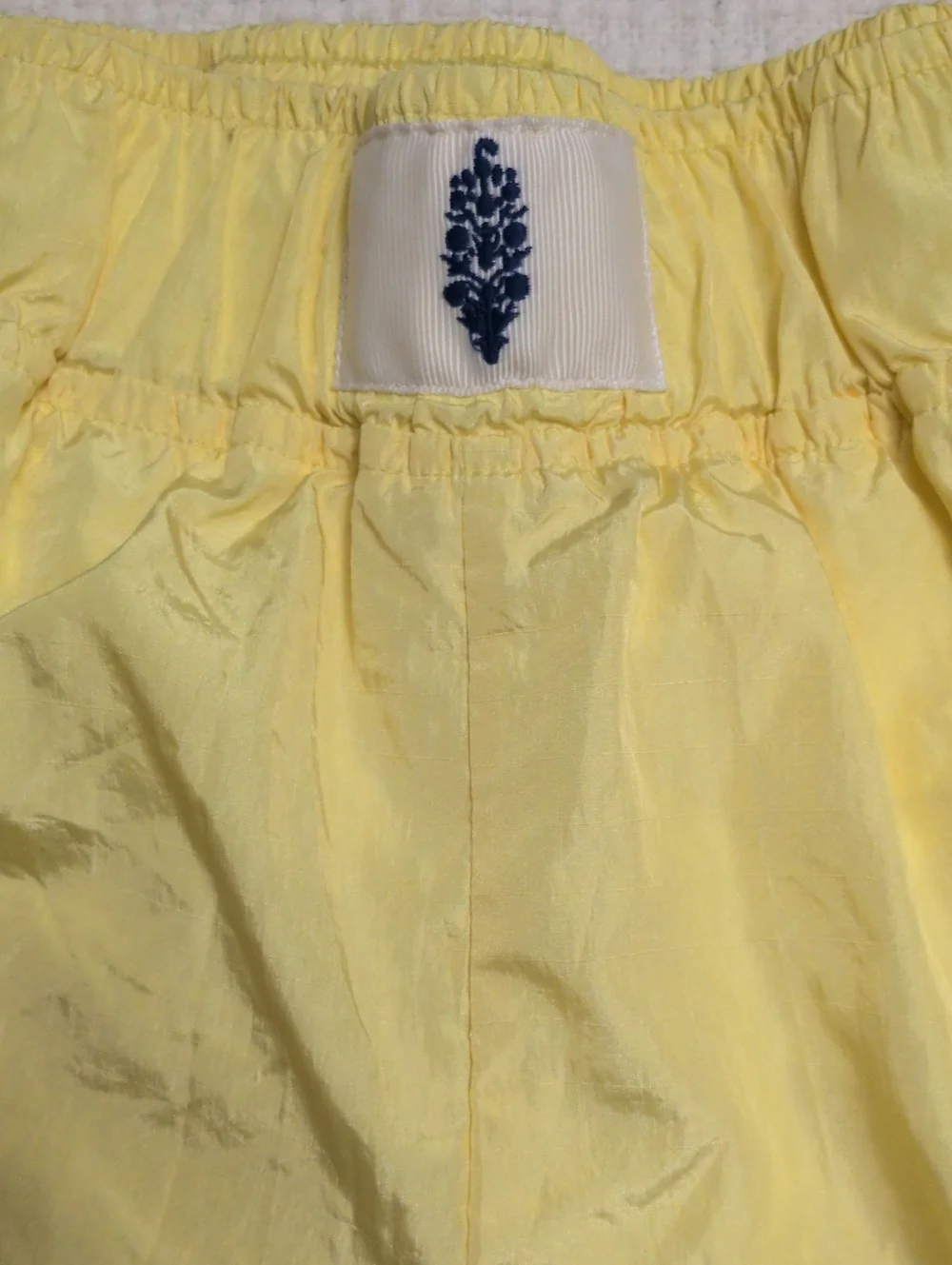 Free People Yellow Athletic Running Shorts with White Trim